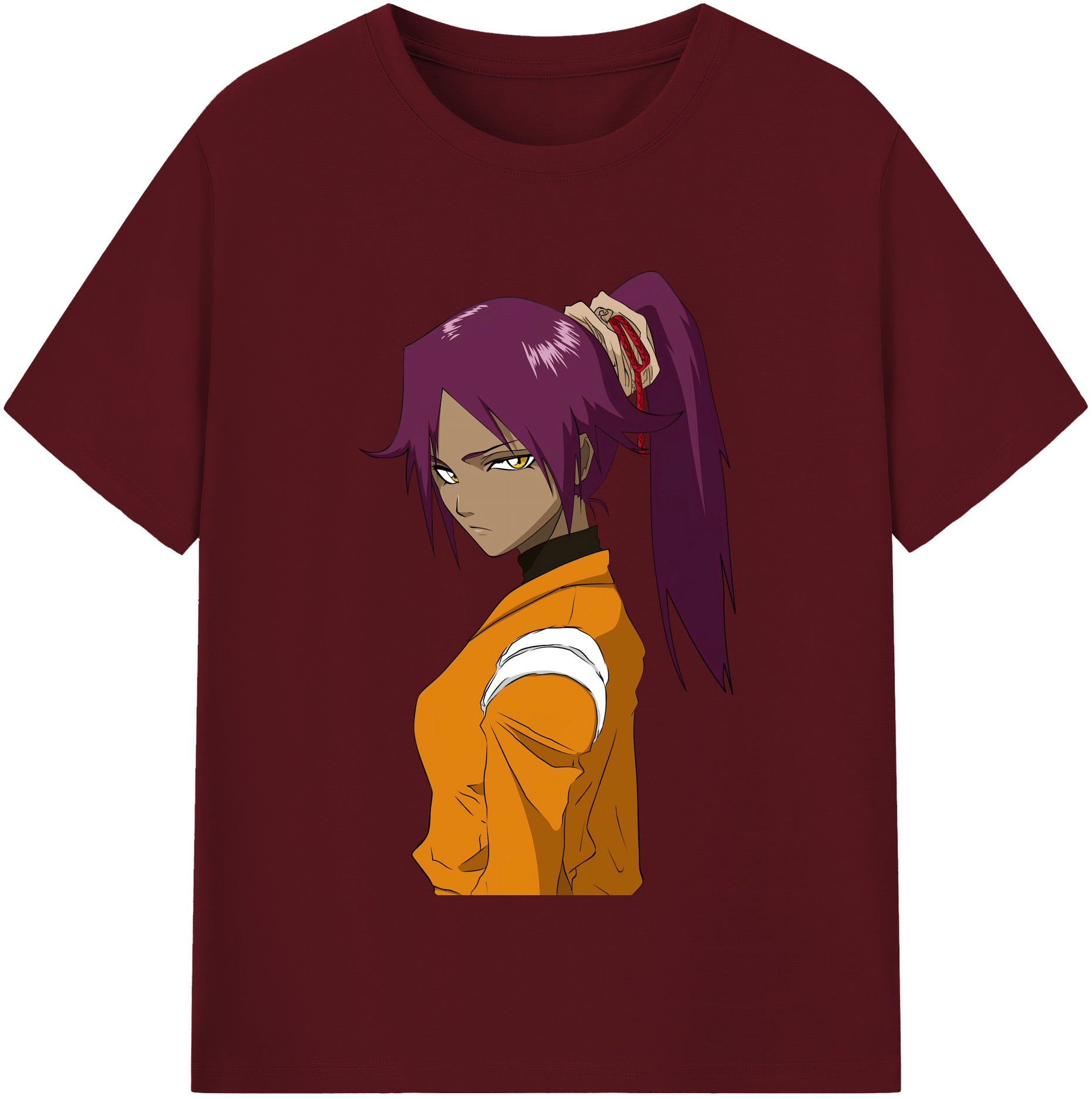 （画像用） ブリーチ 四楓院 夜一（しほういん よるいち） BLEACH Shihouin Yoruichi 綿100％半袖Tシャツ（フロントプリント）